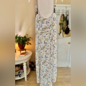 Abercrombie & Fitch Camille Midi Dress White Floral Women's Size X-Small